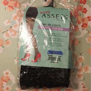 Spanx Love your assets by Sara Blakely sz 2 black shaping tights wishbone